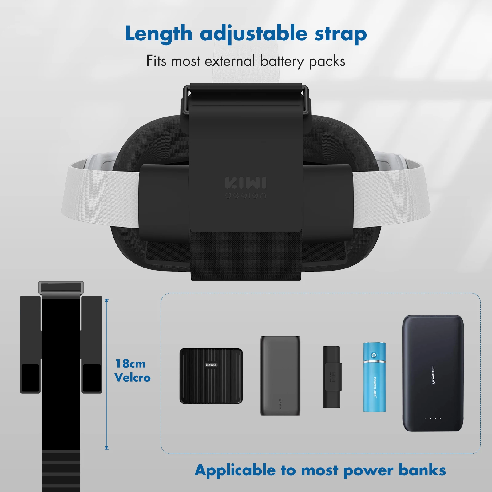Kiwi design Ремешок для крепления зарядного устройства VR аксессуаров Oculus Quest / 2