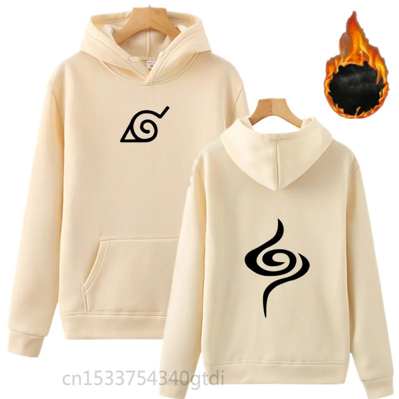 

2021 hip hop Naruto men's Hoodie red and white oversize cotton suede men's stripe cartoon Hoodie 3XL
