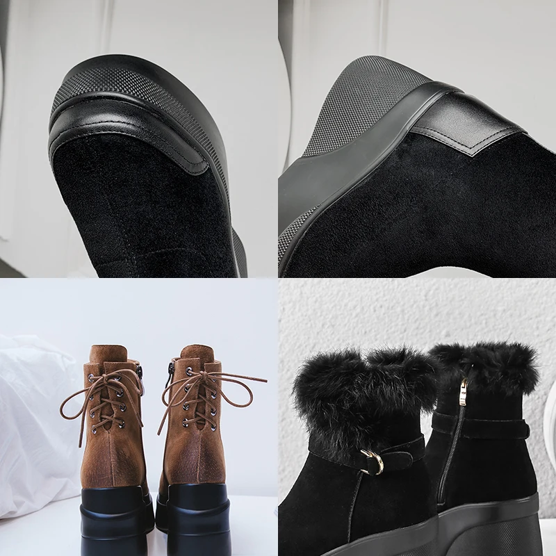 Женские ботильоны из натуральной кожи на платформе|Женские полусапожки| |