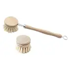 Бамбуковая щетка для посуды с деревянной ручкой, скребок для посуды, кастрюль, сковородок