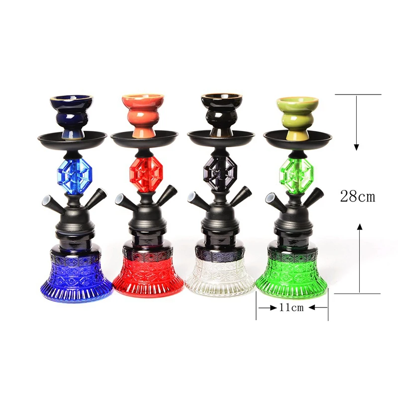 Портативный дорожный кальян маленькая двойная трубка стеклянный шланг чаша