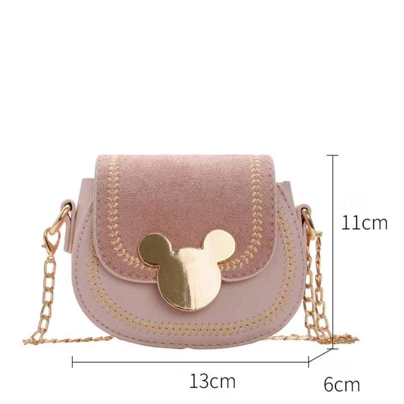 

Disney Mickey Cartoon PU Children's Small Bag Chain Shoulder Bag Mini Cute Girls Messenger Bag