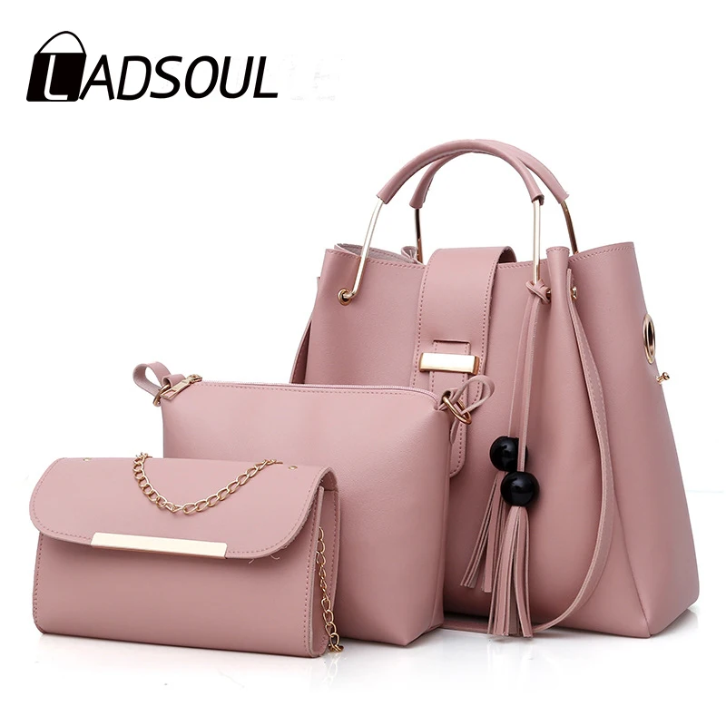 Новинка 2020 модная дамская сумочка LADSOUL на одно плечо комплект из нескольких