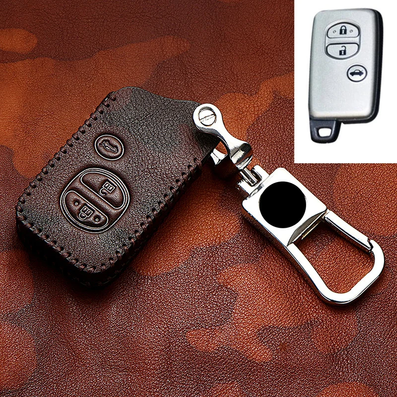 Кожаный чехол для ключей автомобильного чехла протектор Toyota Land Cruiser Prado 150 Camry Prius