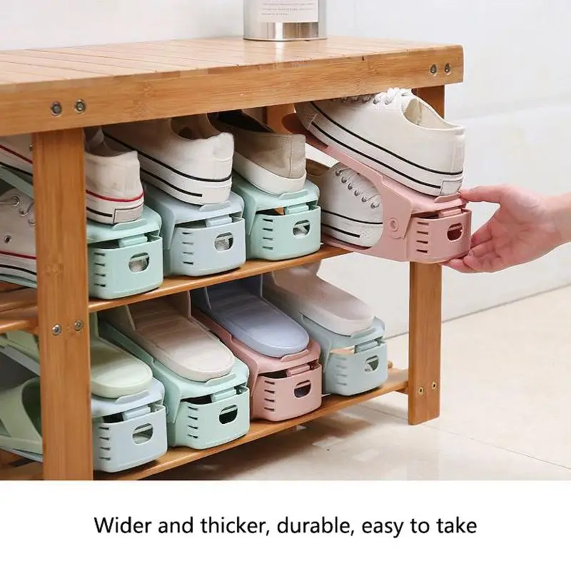 10 шт. практичный Регулируемый органайзер для обуви подставка слот экономии