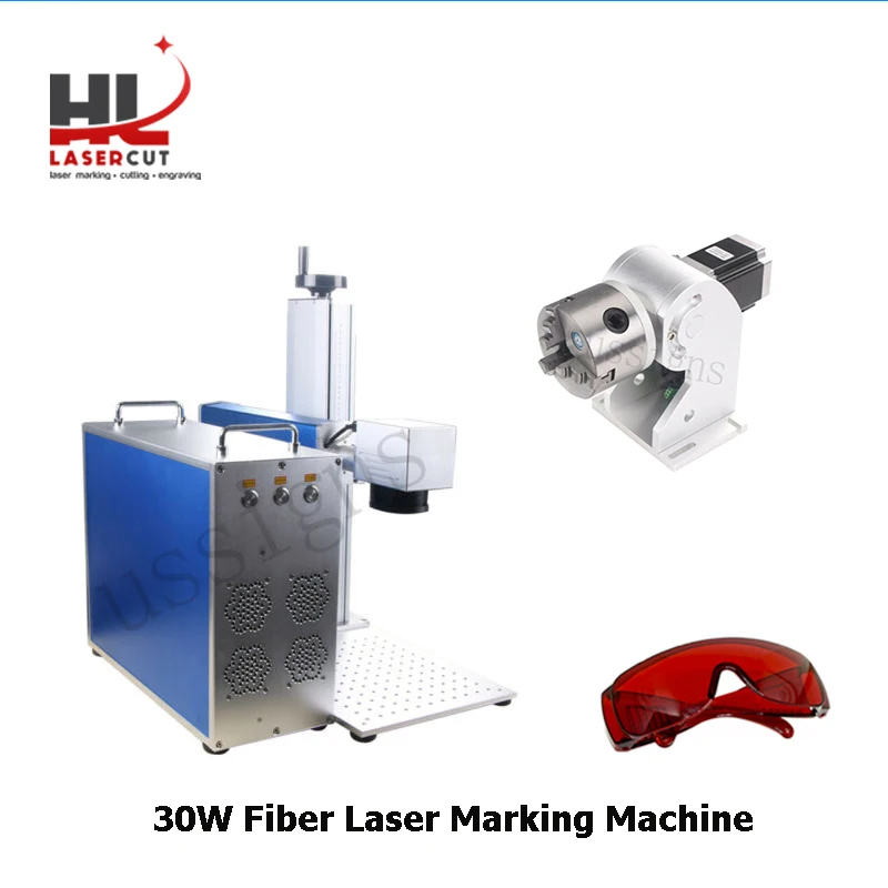 Нет налога 30 Вт Оптическое волокно лазерная маркировочная машина металлическая