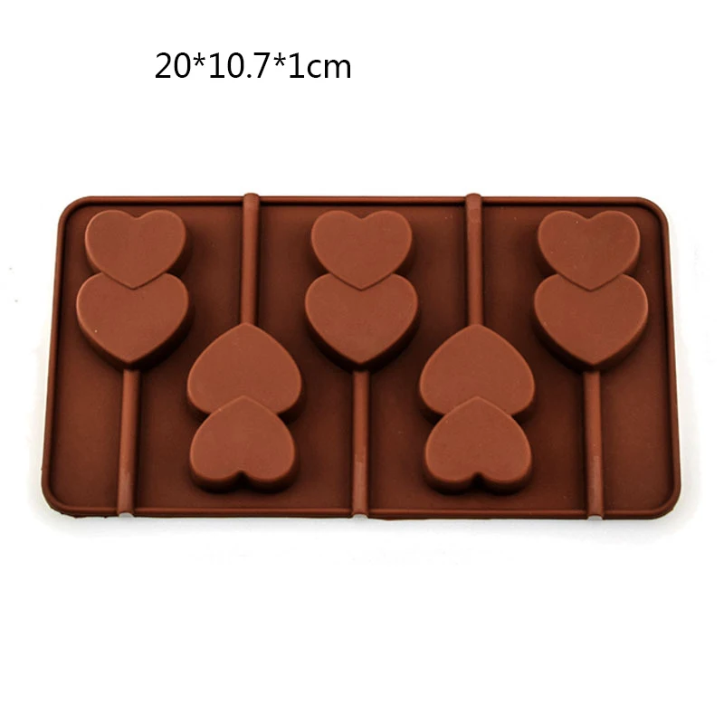double heart A Круглые силиконовые конфеты формы для леденцов сердце пончик шоколадный Поп Торт Форма для выпечки шоколад форма для мыла или выпечки украшения - Цвет: double heart A