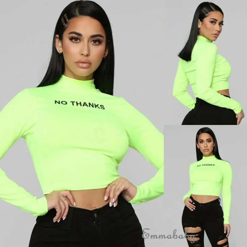 2019 NEW Ladies T Shirt Sexy Short Tees Tops Long Sleeve Plain T-Shirts For Women Print Stretch | Женская одежда