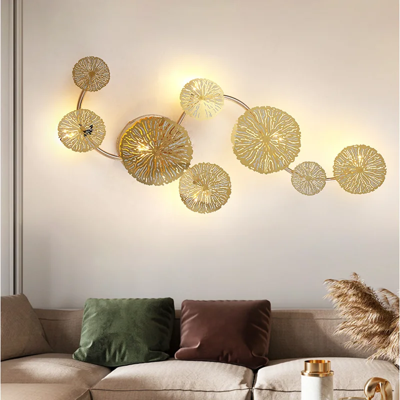 Настенный светильник в скандинавском стиле лампа пост-модерн с листьями