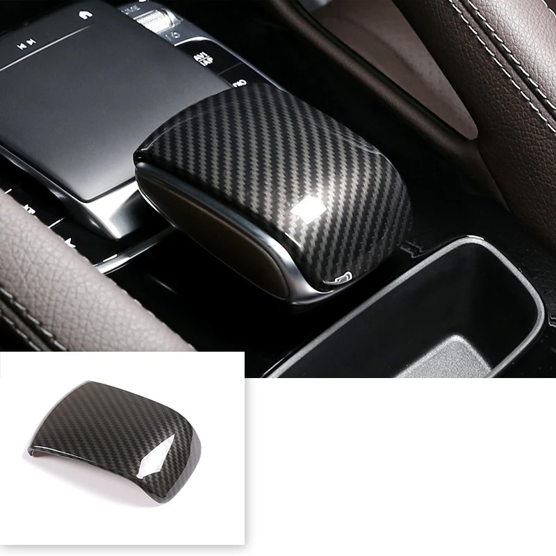 

Автомобильная накладка на головку переключения передач из АБС-углеродного волокна, отделка панели, Стайлинг автомобиля для Mercedes-Benz GLE GLS 350 ...