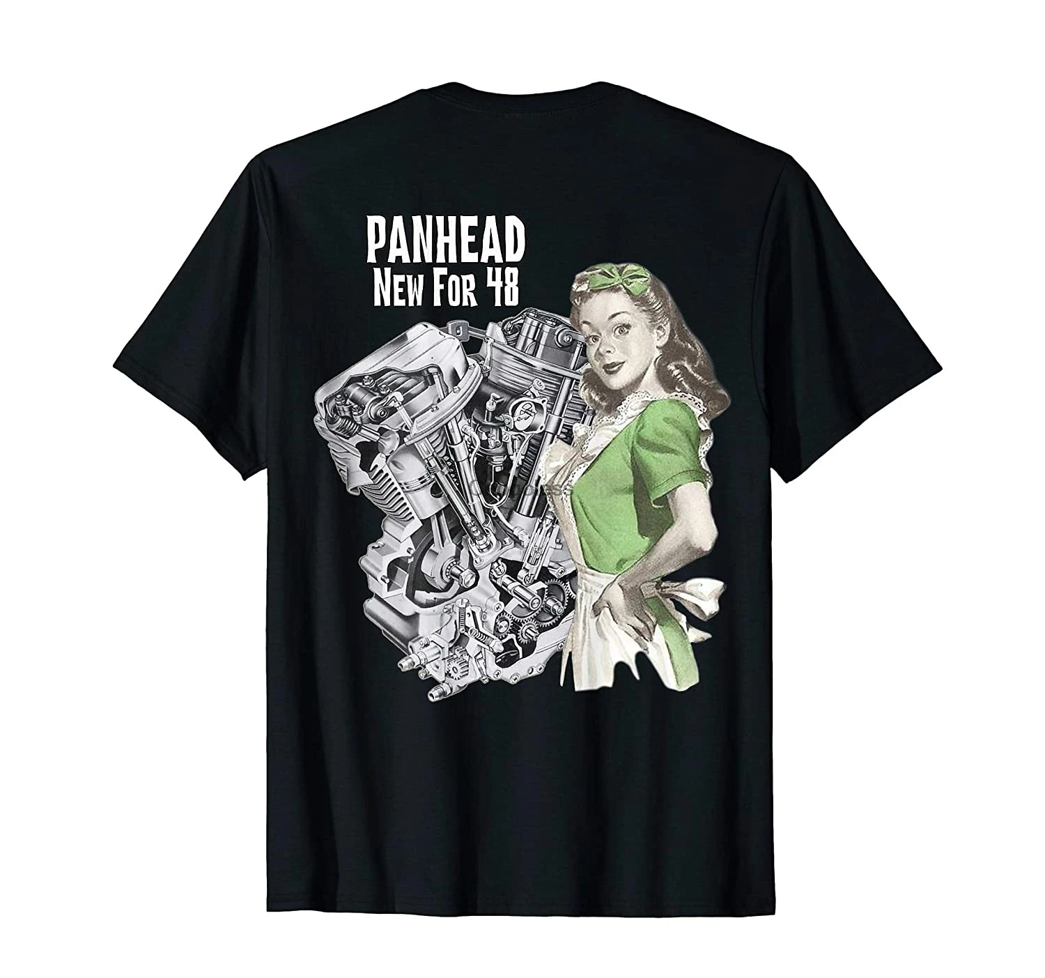 Новая Винтажная Футболка PanHead с двигателем для девушек в стиле ретро 1948|Мужские