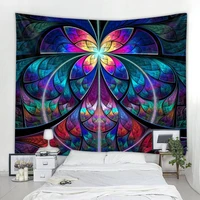 big tapestry colorful fractal art aesthetics wall hanging mandala hippie tapestry living room bedroom dormitory home decoration