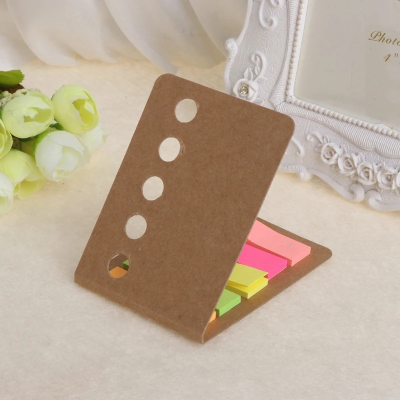

5 Pads/Pack Kraft Paper Cover Candy Color Sticky Notes Page Marker Index Tabs