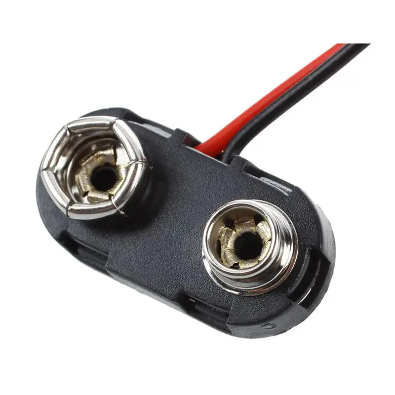 

10x Black Hard Plastic Housing T Type Wired 9V Battery Clip Connector
