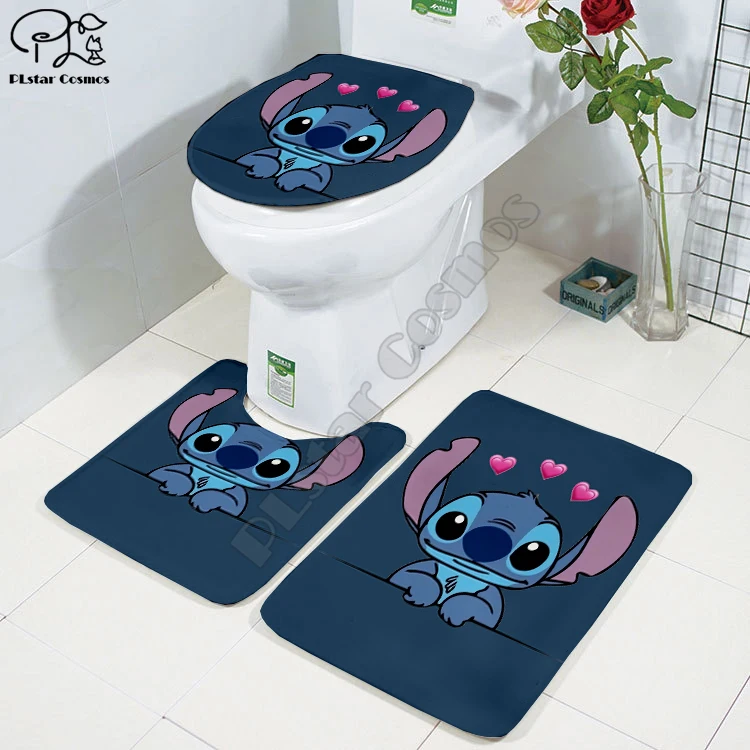 cartoon funny 3d printed bathroom pedestal rug lid toilet cover bath mat set drop shipping style 1 free global shipping