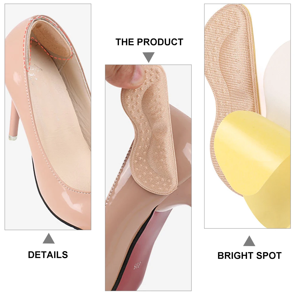 

1 Set 4 Pairs Durable Lightweight Reusable Heel Pads Heel Cushions for Women Ladies