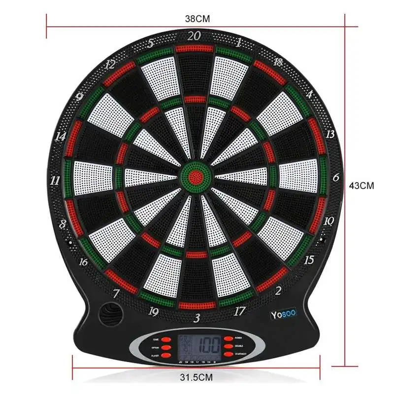 

1 Pcs 15inch Professional Electronic Hanging Dartboard LCD Scoring Indicator Dart Game With 6pcs Darts For Entertainment Tools
