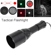c16 zoomable led tactical flashlight torch lamp xpe red green white infrared light 850nm range radiation flashlight for hunting
