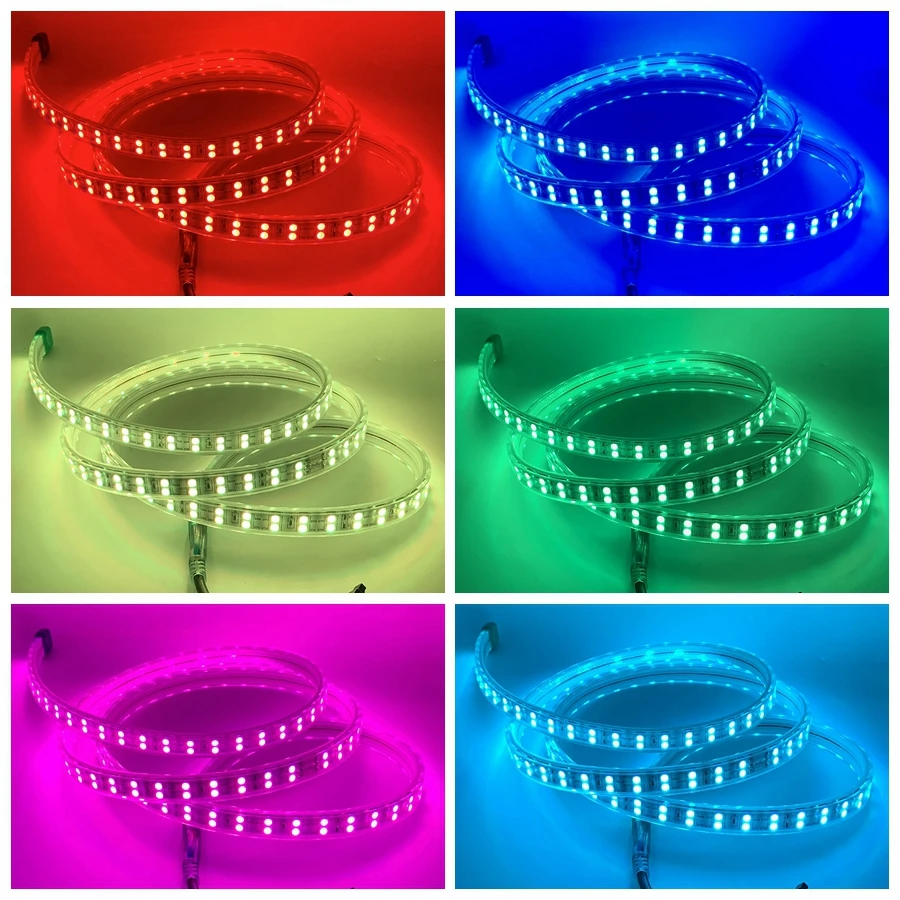 

SZYOUMY 50M RGB Flex Led Strip 220V 120LED/M Double Row Ribbon Tape Light