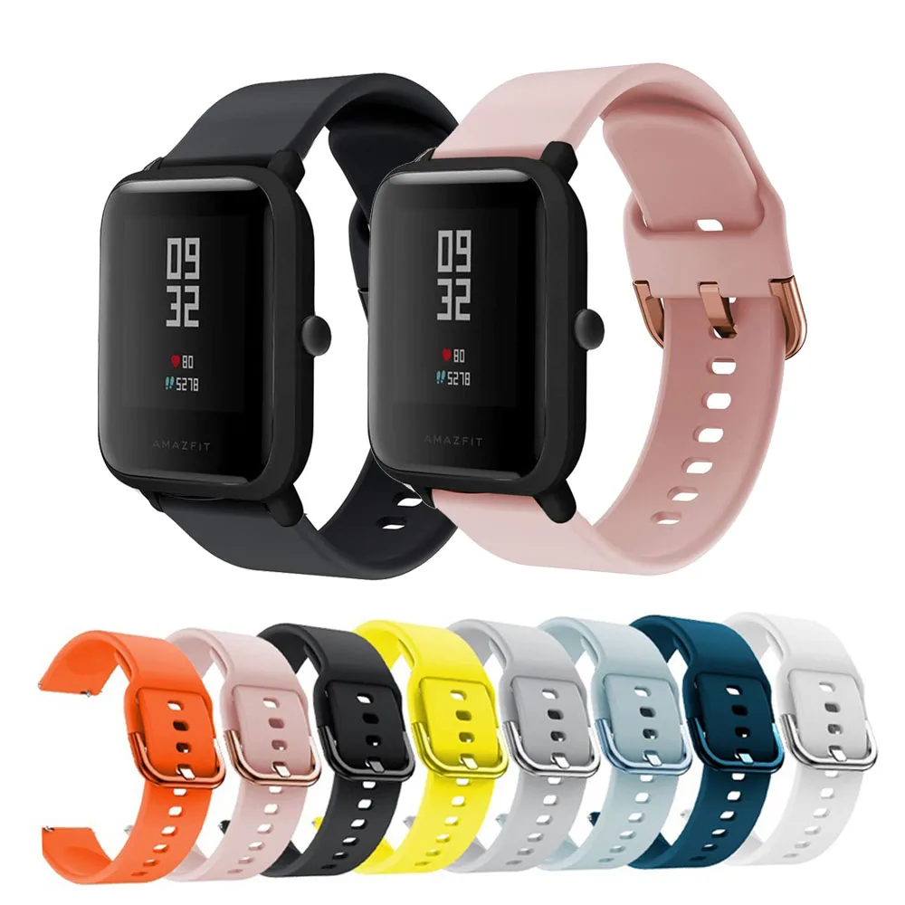 

Ремешок силиконовый для Huami Amazfit GTS GTR 42 мм, браслет для часов Huami Amazfit Bip U Bip S GTS 2, 20 мм