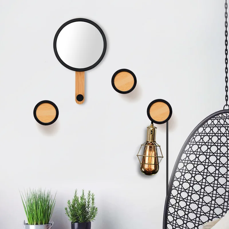Искусственное креативное украшение подвесной зеркальный настенный деревянный