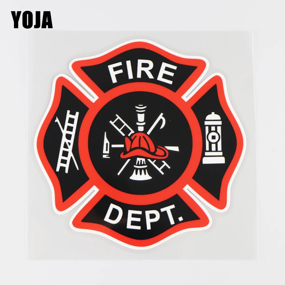 

Водостойкая виниловая наклейка YOJA, 14,2x14,2 см, с символами отделения пожарной безопасности, 19A-0085