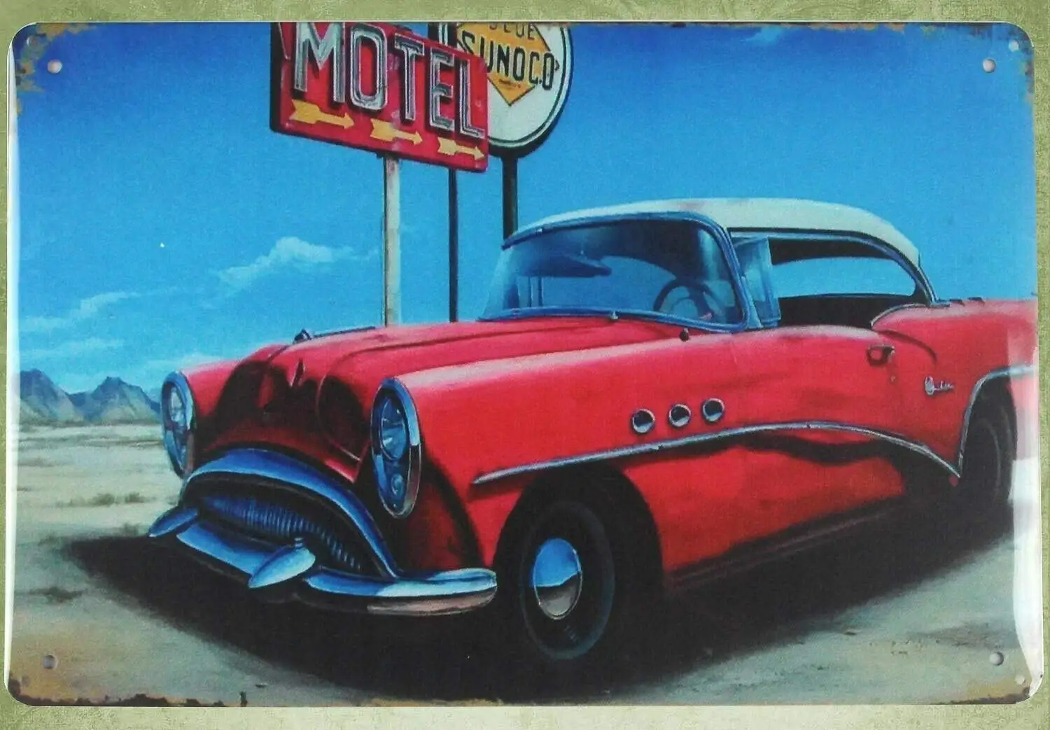 Старый мотель для автомобиля путешествия семейная ферма настенное искусство