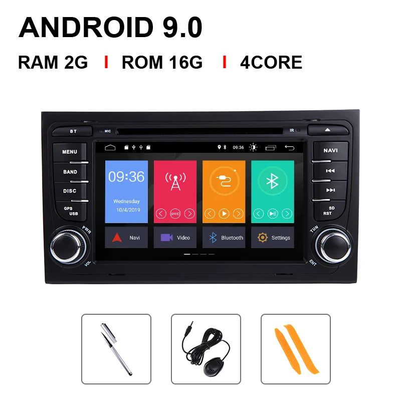 4 Core 16 ROM " ips DSP 2 din Android 9 gps Авторадио Мультимедиа для Audi A4 B8 B6 B7 S4 B7 B6 RS4 B7 SEAT Exeo Навигация dvd плеер 4G 64G - Цвет: 4 Core 16 ROM
