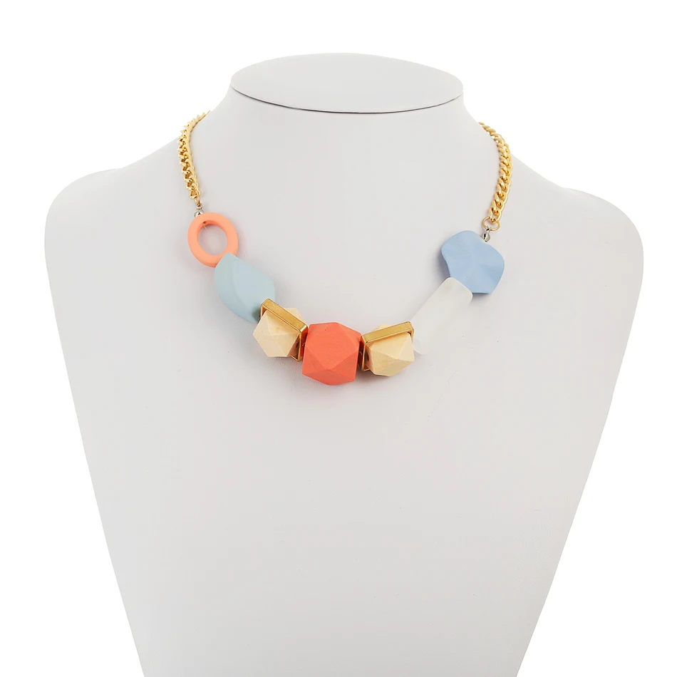 Ожерелье и подвески для женщин массивное ожерелье с бусинами цепочкой женское