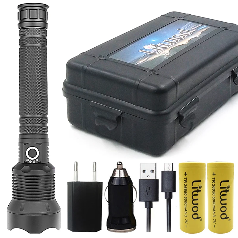 Litwod Z90 + 1282 50000lm Мощный тактический светодиодный фонарик CREE XHP70.2 18650 26650