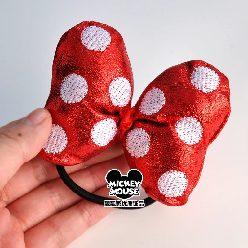 

Disney Anime Mickey Mouse Minnie Polka Dot Bow Knot Hairpin Kids Girl Hairpin Kawai Cartoon Hair Tie Hairpin Christmas Kids Gift