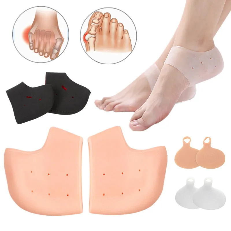 

2pcs Unisex Moisturizing Half Sole Elastic Toe Pad Silicone Hydrating Gel Socks Ankle Support Foot Protection
