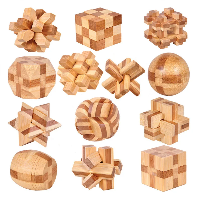 

Wooden Kong Ming Luban Lock Kids Children 3D Toy Adult Intellectual Brain Teaser Game Puzzle Educational Magic Ball