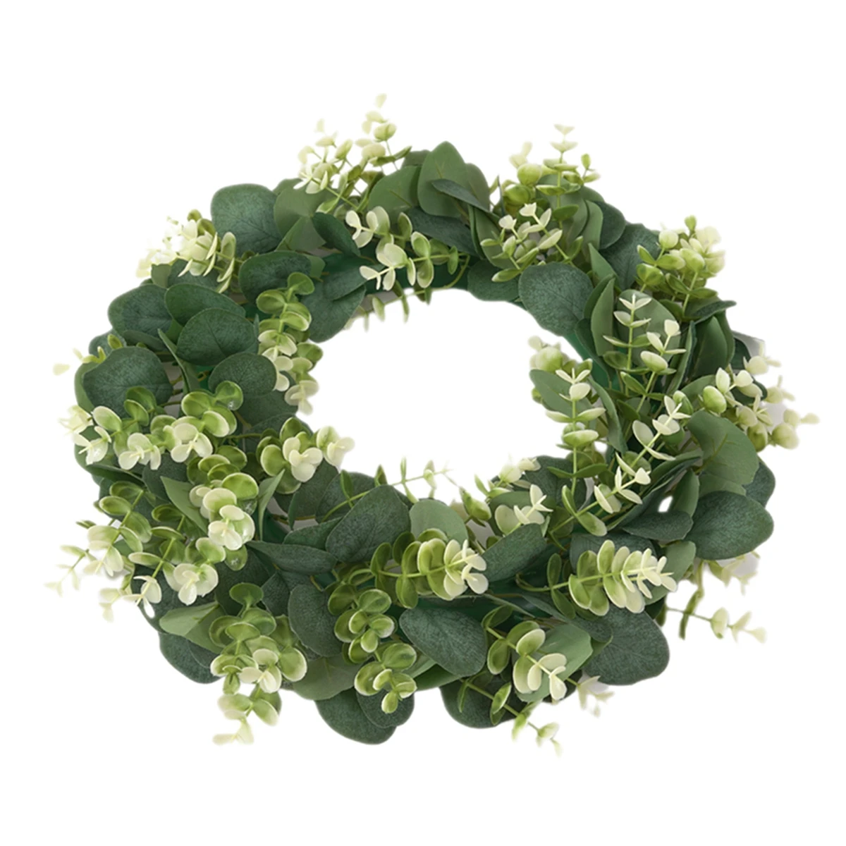 

Eucalyptus Wreath Spring Artificial Green Leaves Wreath for Front Door Window Wall Decoration