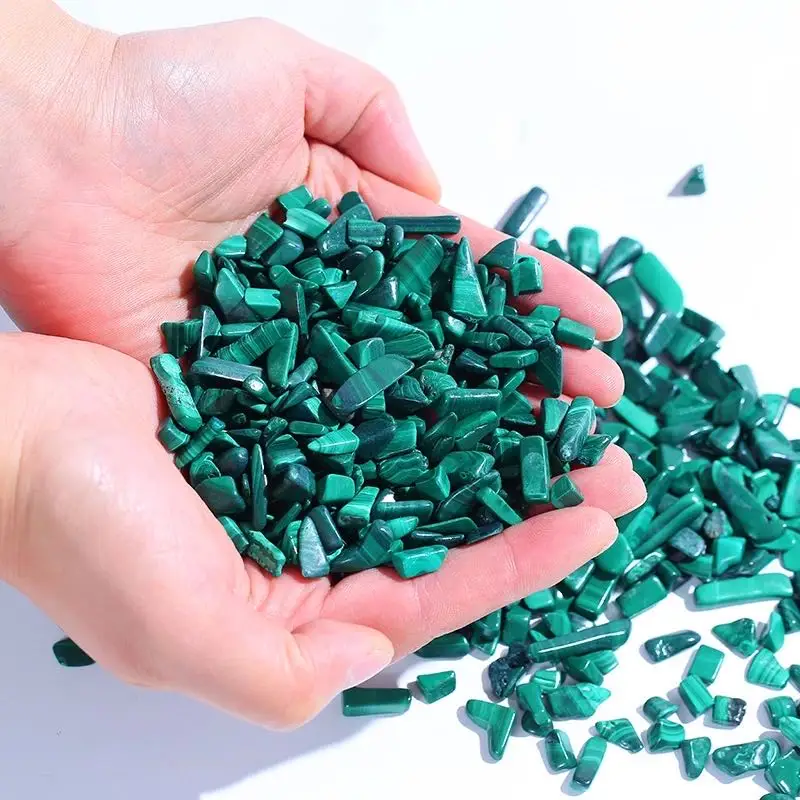 

MOKAGY Natural Malachite Quartz Green Crystal Gravel 9mm-12mm for Sale