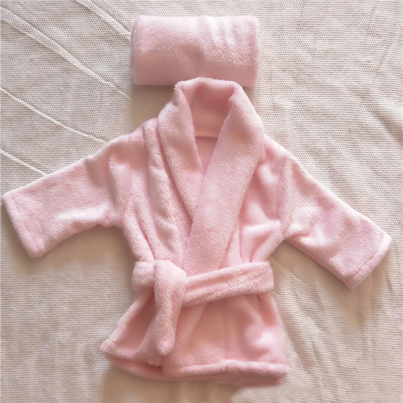 Новорожденный ребенок Подставки для фотографий повязка на голову + банные халаты