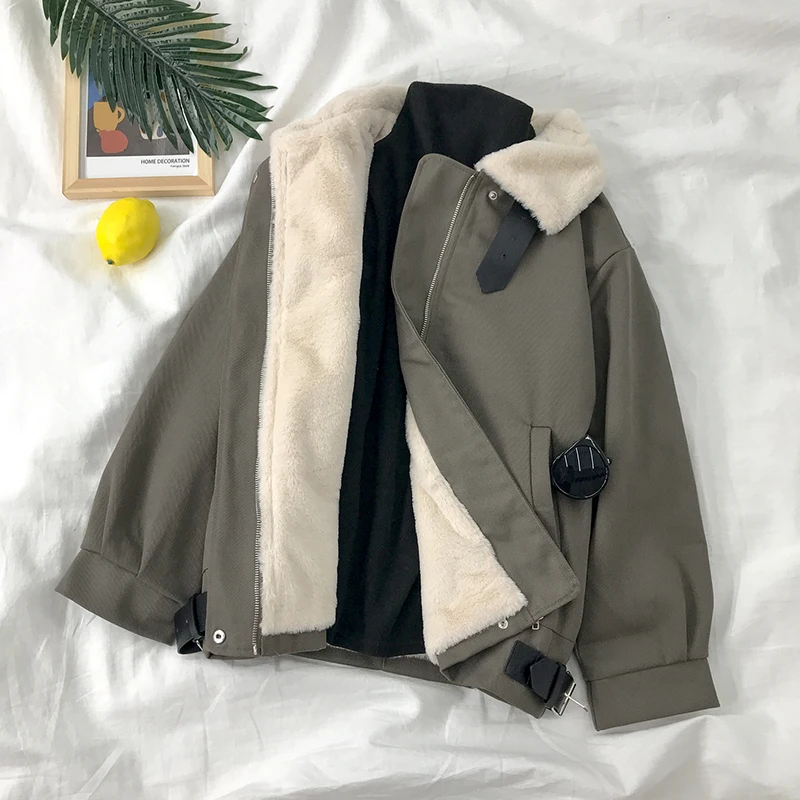 

Safari Style Cotton Women Coats Winter New 2021 Turtleneck Solid Pocket Thicken Warm Female Outwear Jackets Top Quality