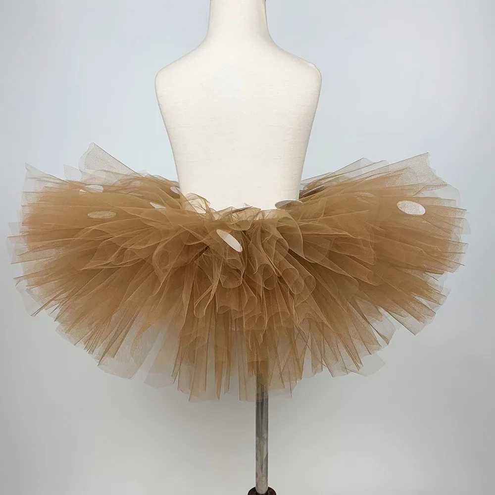 Пышная коричневая юбка-пачка с оленем для девочек детский Рождественский костюм