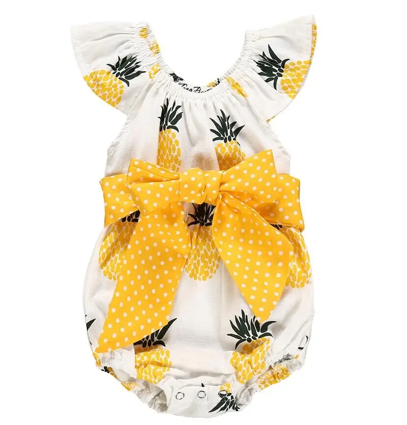 Новые милые комбинезоны с узором ананаса для новорожденных девочек повседневный