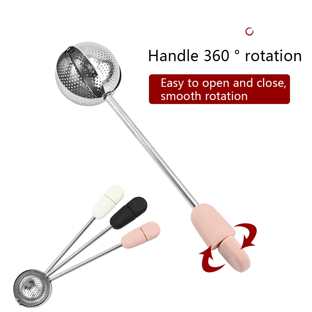 

Stainless Steel Tea Infuser Ball Portable Fine Mesh Tea Filter Polished Washable 360 Degree Rotation Tea Tool