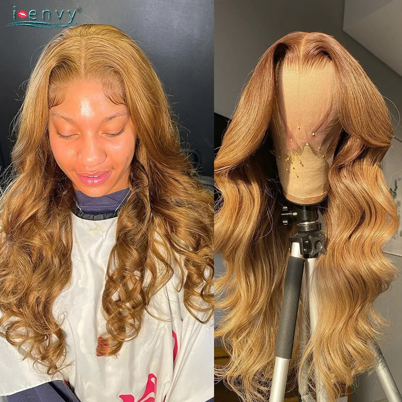 

Ginger Blonde Lace Front Wig Colored Highlight Curly Human Hair Wigs Cheap Body Wave 13x4x4 HD Lace Frontal Wig Human Hair Remy