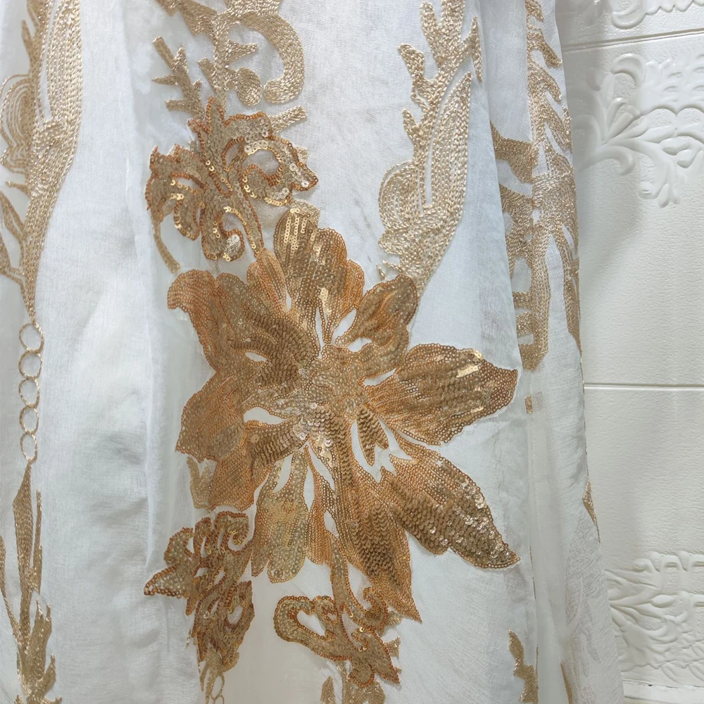 

White Abaya Dubai Turkey Muslim Hijab Dress Islamic Clothing Embroidery Mesh Abayas Djellaba Femme 2021 Women Caftan Robe