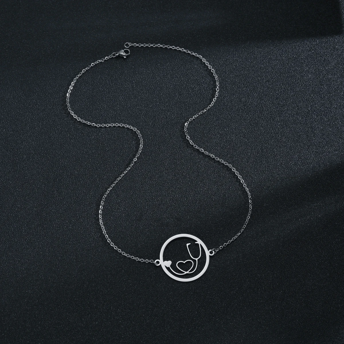 Женское колье с подвеской-стетоскопом из нержавеющей стали | Украшения и