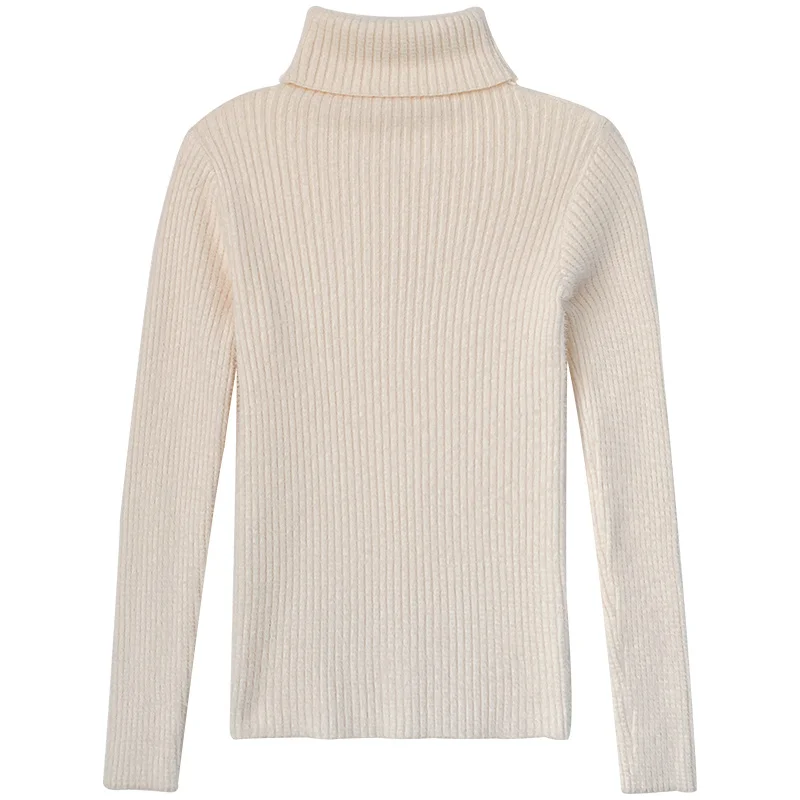 Утолщенный белый свитер с высокой горловиной новинка 2021 женский зимний