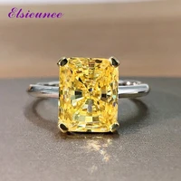 elsieunee 100 real 925 sterling silver citrine birthstone women wedding engagement rings yellow gemstone fine jewelry wholesale