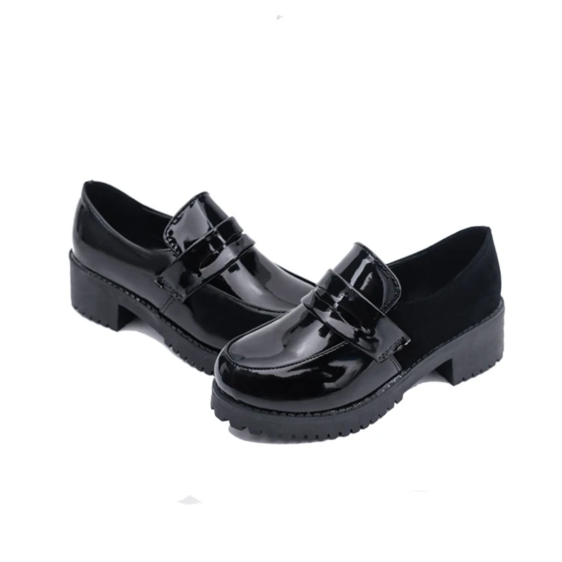 Милая женская обувь в стиле &quotЛолита&quot кожаные туфли с круглым носком японская