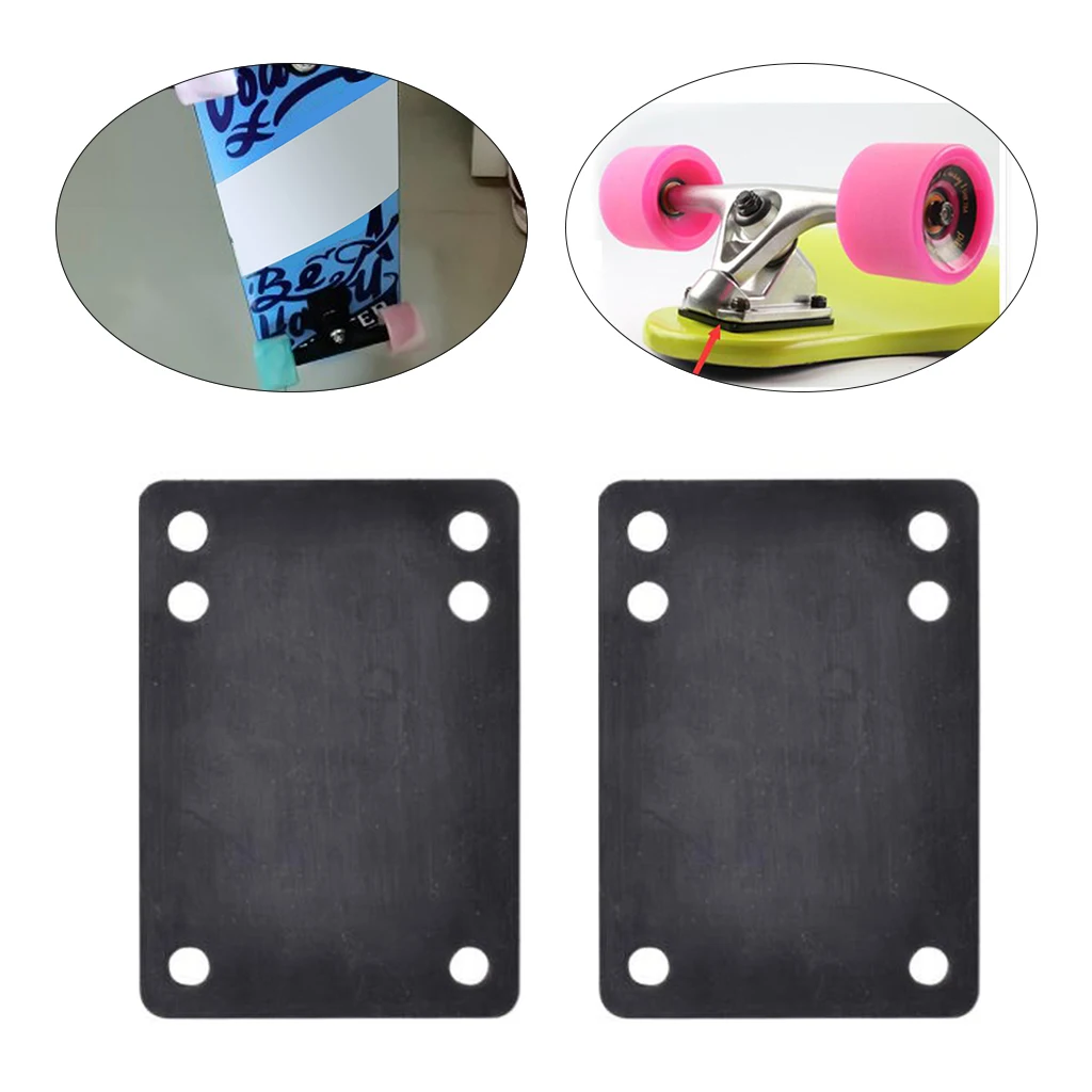 

2PCS Skateboard Longboard Shock Absorbing Pads Risers Wheel Accessory Black