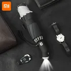 Автоматический зонт Xiaomi, вращающийся светодиодный зонт со светоотражающей полосой, с обратным светом, с перевернутым 10 спицами, с защитой от ветра