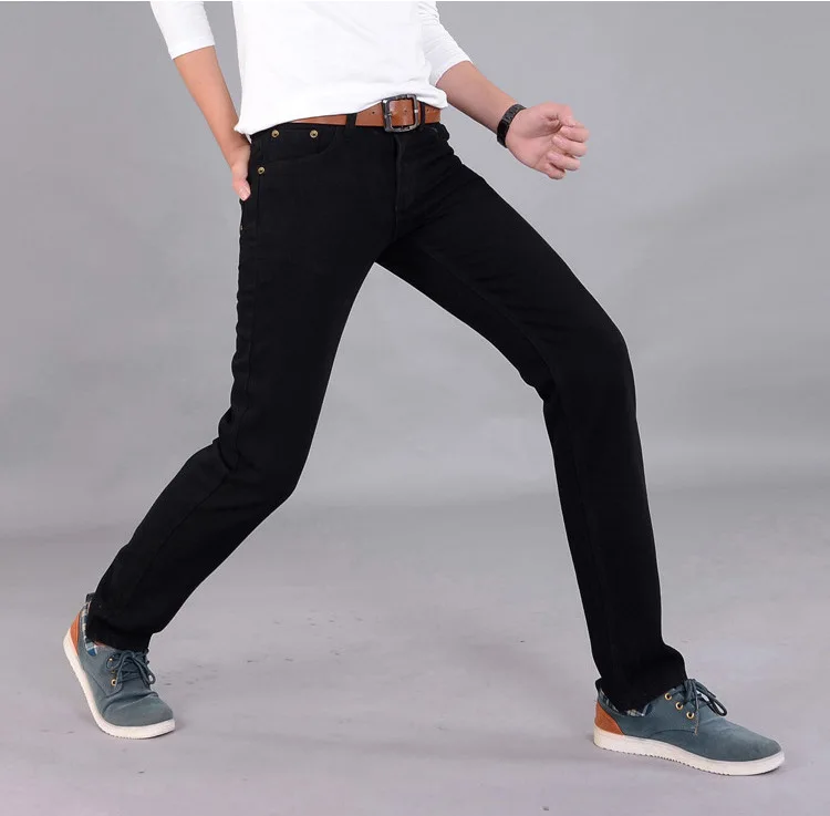 Denim Cotton Men Jeans 28-38 2021 New Free Shipping Fashion Black Color Slim Straight Leisure & Casual Brand Jeans Men Hot Sale