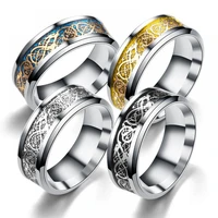 dragon ring stainless steel dragon rings with dragon pattern dragon ring jewellery for men and women 8mm 8 color